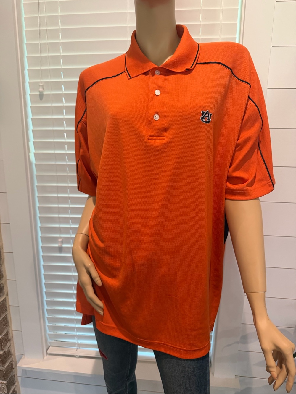 Auburn Tigers "AU" logo orange performance polo shirt (Dri-Way) Men’s XL